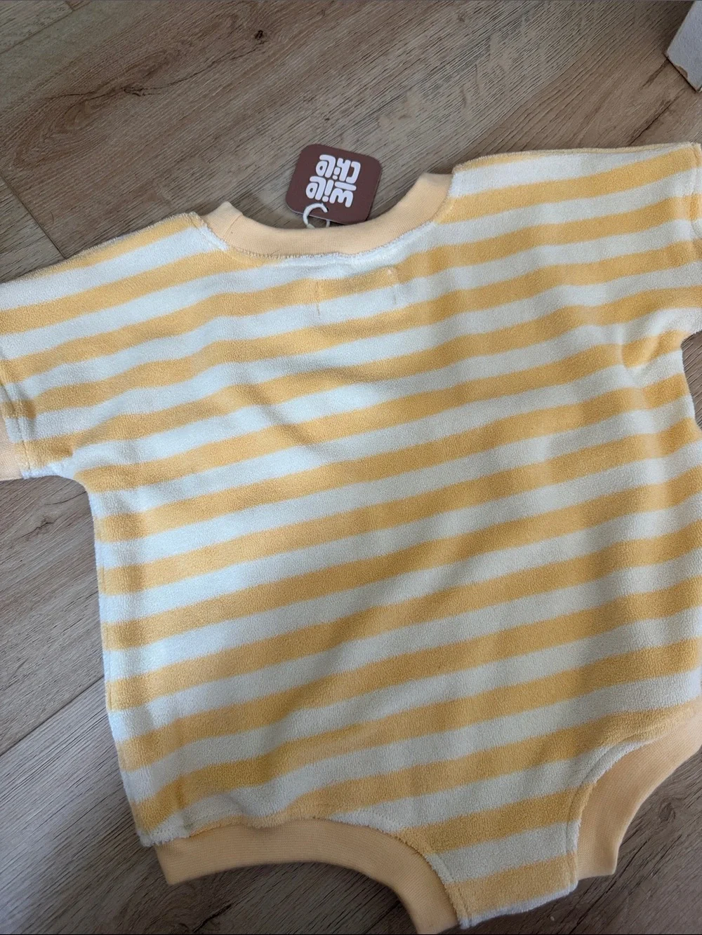 Striped Yellow & White Kids One-Piece Romper
